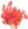 50 14mm Marble Crystal Red & Orange Leaf Beads